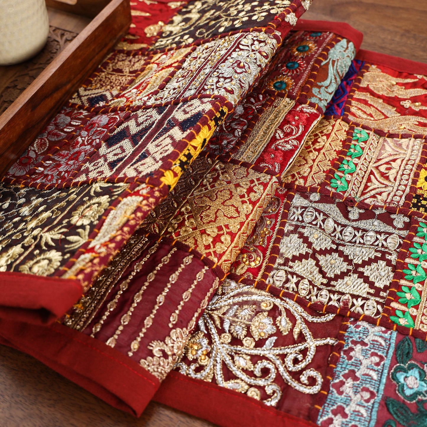 Khambadiya patchwork table runner (71 x 16 in) 05