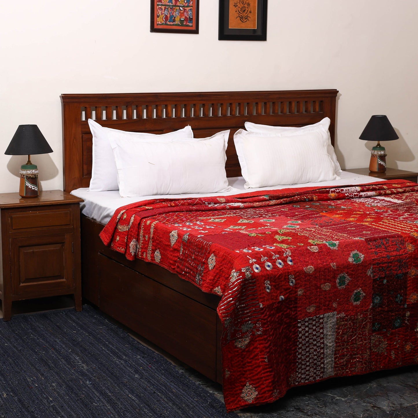 Khambadiya tagai patchwork quilt / gudri / blanket (108 x