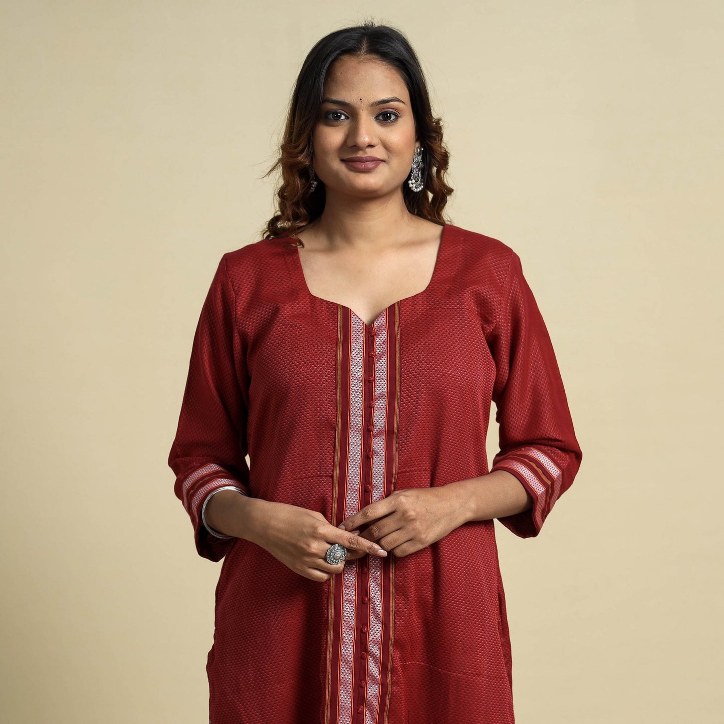 Buy Khun Weave Cotton Straight Kurta for Women