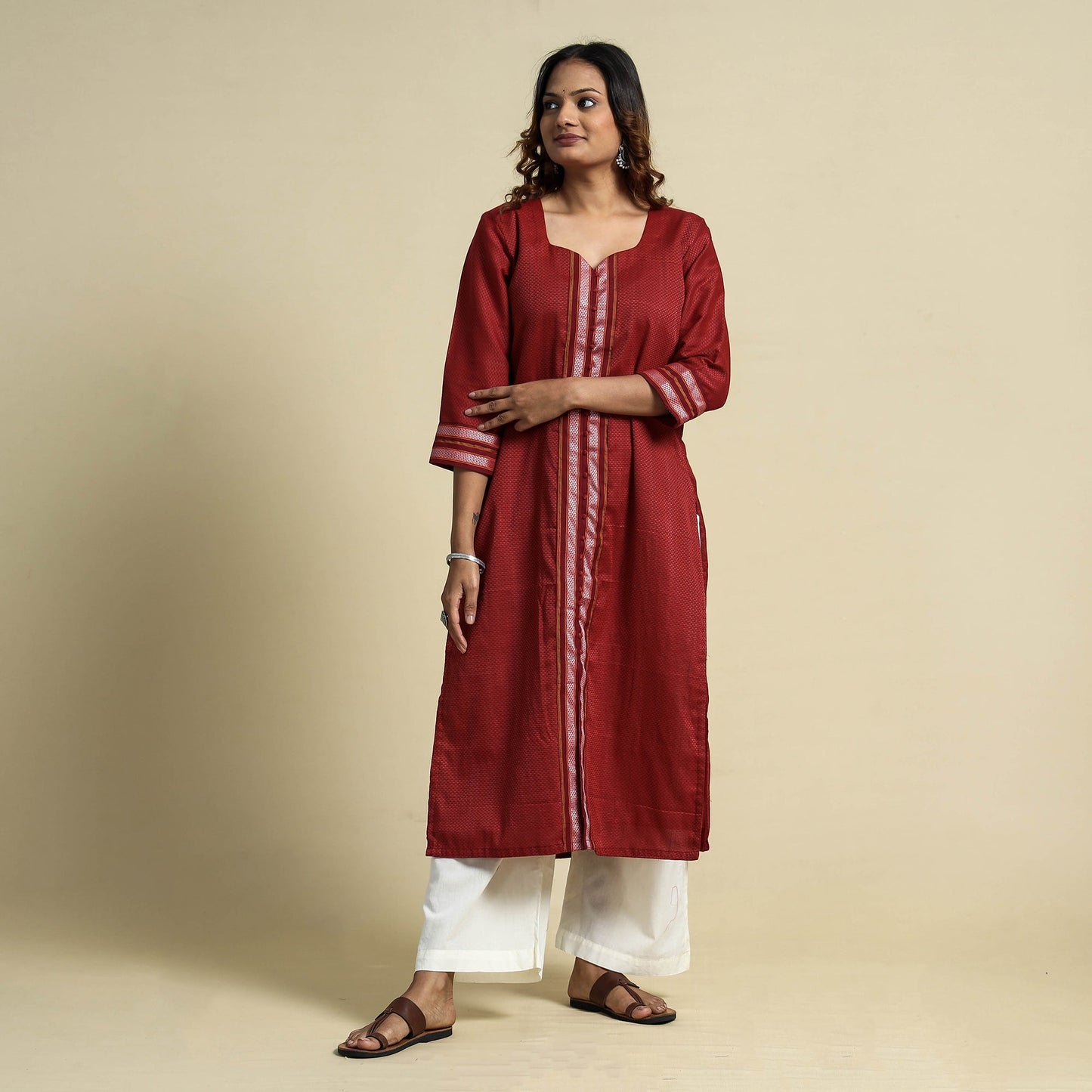 Buy Khun Weave Cotton Straight Kurta for Women