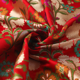 Red Art Silk Gold Zari Kimkhab Banarasi Brocade Fabric