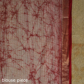 Red - kota doria cotton hand batik saree 12 - handcrafted