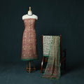 Kota doria cotton hand block bagru print 3pc unstitched