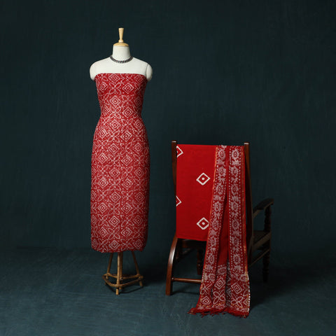 Kota doria cotton hand block batik print 3pc unstitched