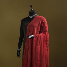 Red - kota doria cotton hand embroidered lucknowi