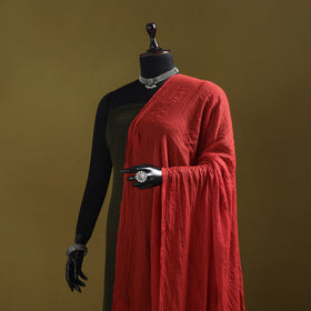 Red - kota doria cotton hand embroidered lucknowi