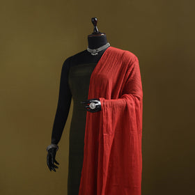 Red - kota doria cotton hand embroidered lucknowi