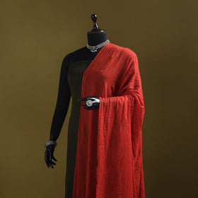 Red - kota doria cotton hand embroidered lucknowi