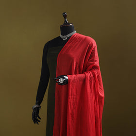 Red - kota doria cotton hand embroidered lucknowi