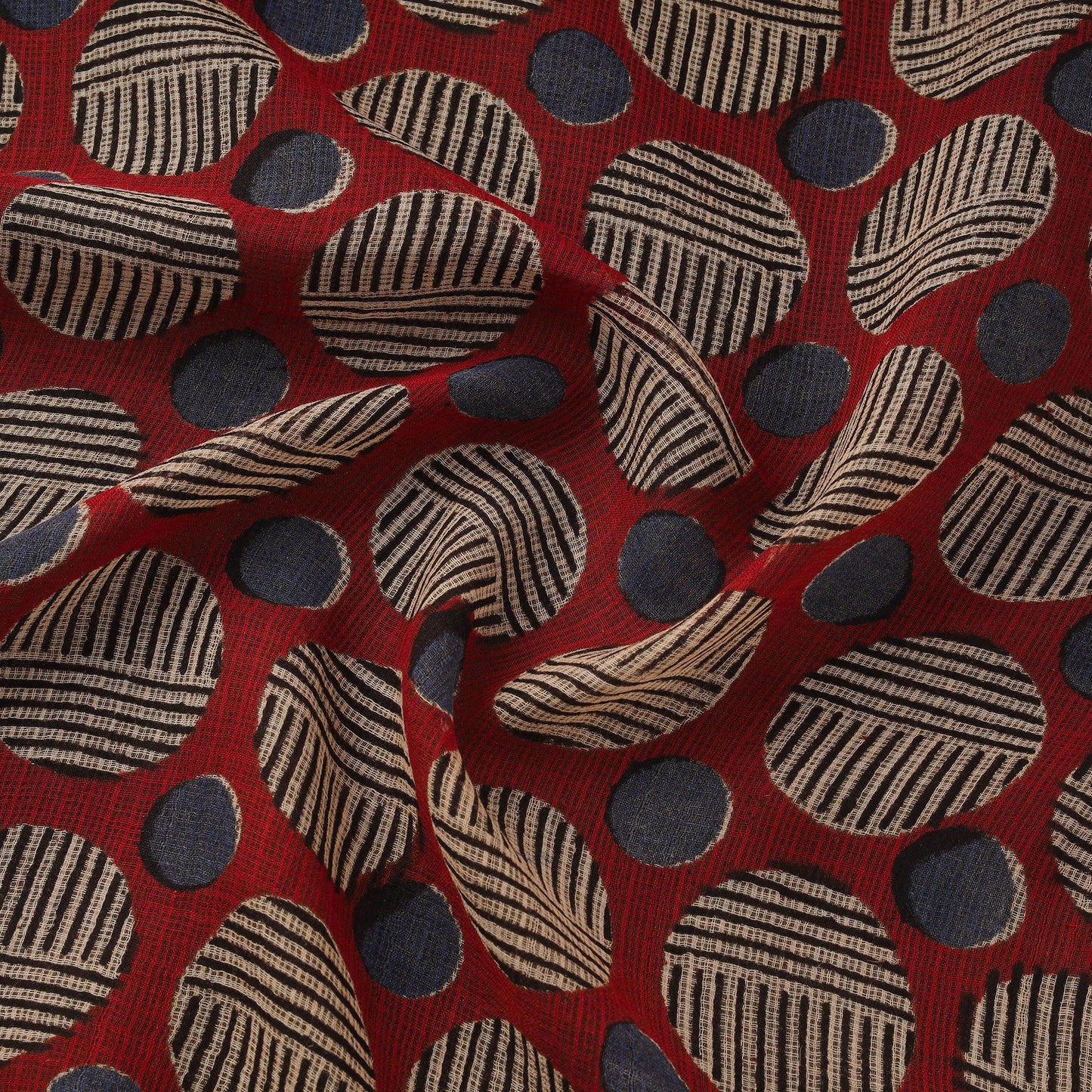 Kota doria cotton natural dyed hand block bagru print