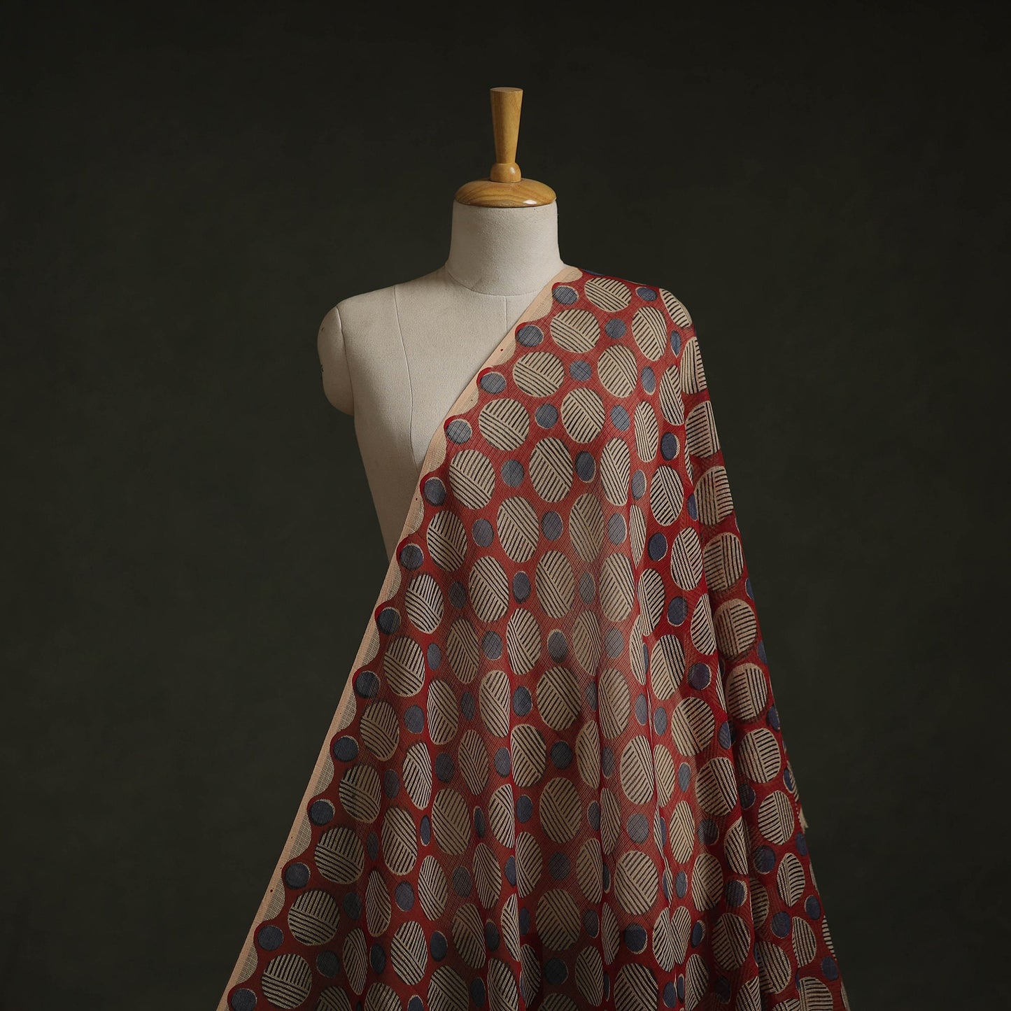 Kota doria cotton natural dyed hand block bagru print