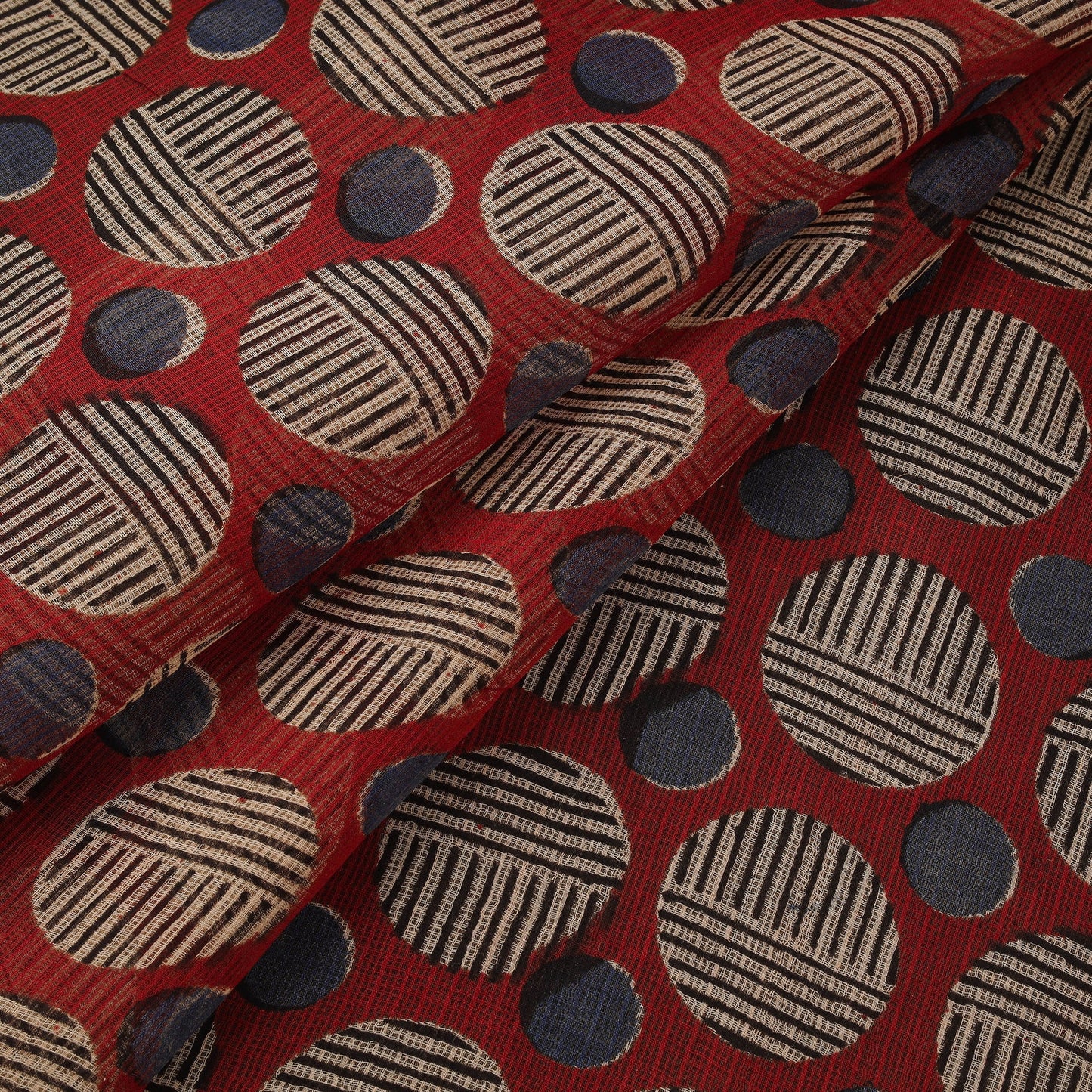 Kota doria cotton natural dyed hand block bagru print