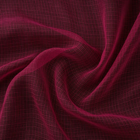 Red - Pink - Kota Doria Cotton Plain Fabric 12