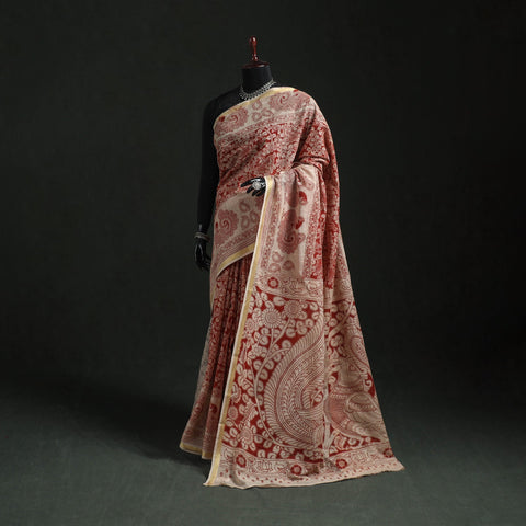Kota doria cotton printed kalamkari saree 19 - handcrafted