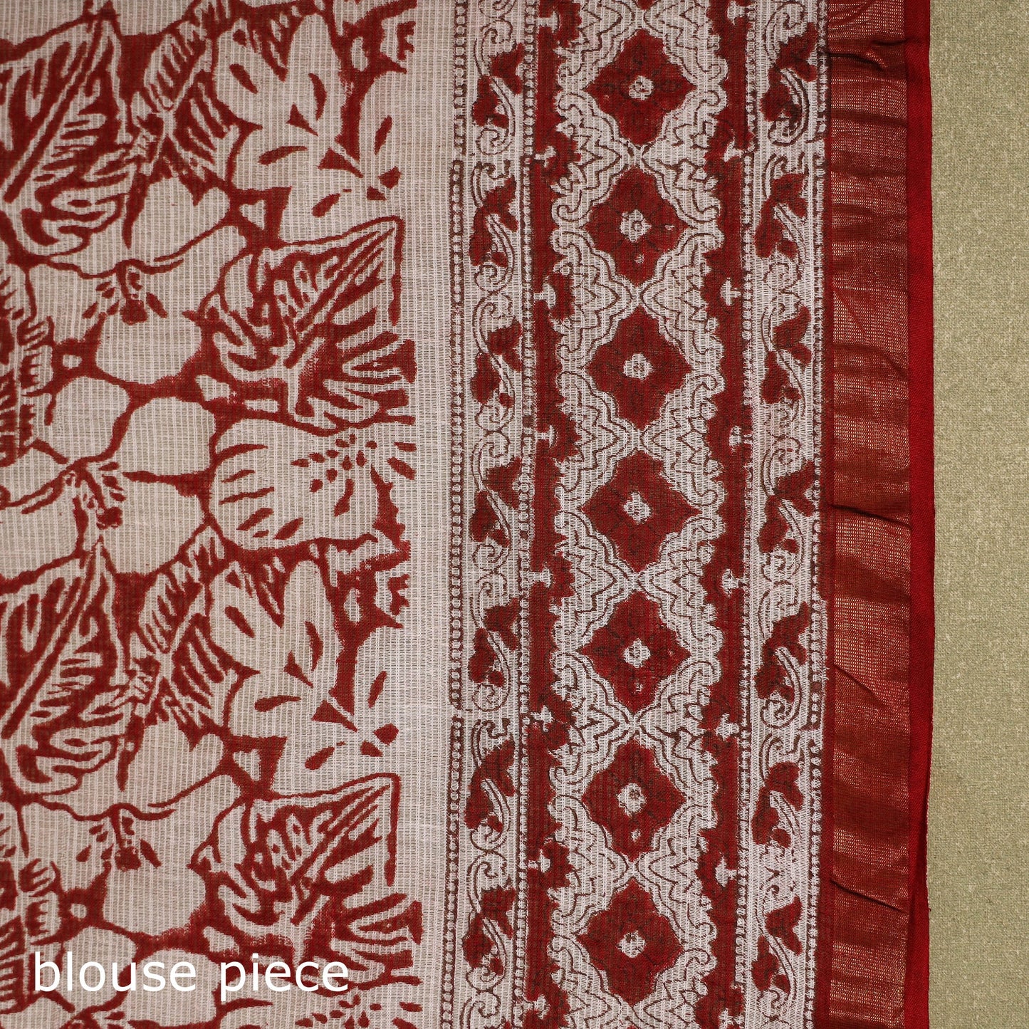 Red - kota doria cotton sanganeri saree 07 - handcrafted