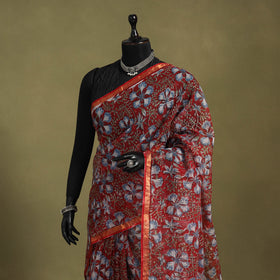 Red - kota doria cotton sanganeri saree 08 - handcrafted