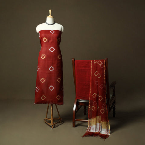 Kota doria cotton shibori tie-dye 3pc unstitched dress