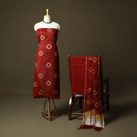 Kota doria cotton shibori tie-dye 3pc unstitched dress