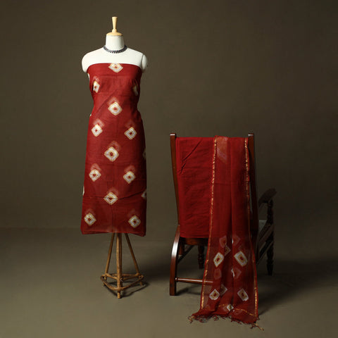 Kota doria cotton shibori tie-dye 3pc unstitched dress