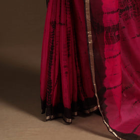 Red - kota doria silk tie-dye shibori saree 14 - handcrafted