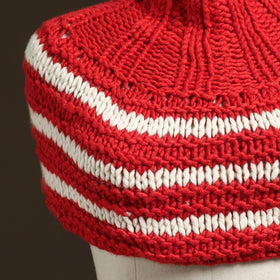 Red - kullu karishma hand knitted merino wool neck warmer