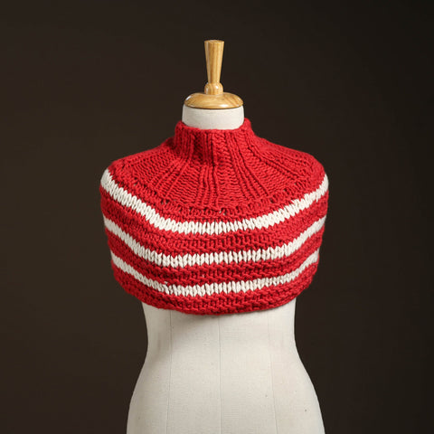Red - kullu karishma hand knitted merino wool neck warmer