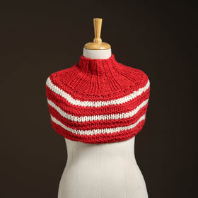 Red - kullu karishma hand knitted merino wool neck warmer