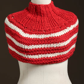 Red - kullu karishma hand knitted merino wool neck warmer