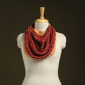 Red - kumaun hand knitted woollen cowl 16 - handcrafted