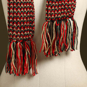 Red - kumaun hand knitted woollen muffler cap 59