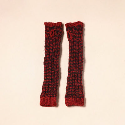 Red Kumaun Hand Knitted Woollen Hand Warmer