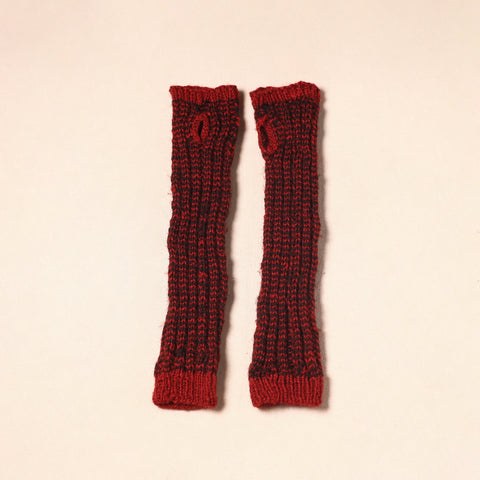 Red Kumaun Hand Knitted Woollen Hand Warmer