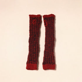 Red Kumaun Hand Knitted Woollen Hand Warmer