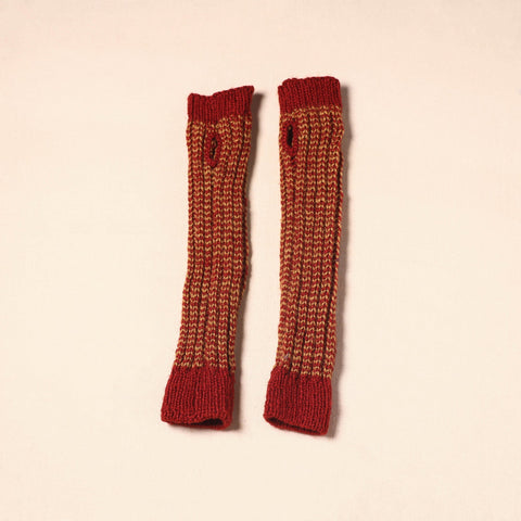 Red Kumaun Hand Knitted Woollen Hand Warmer