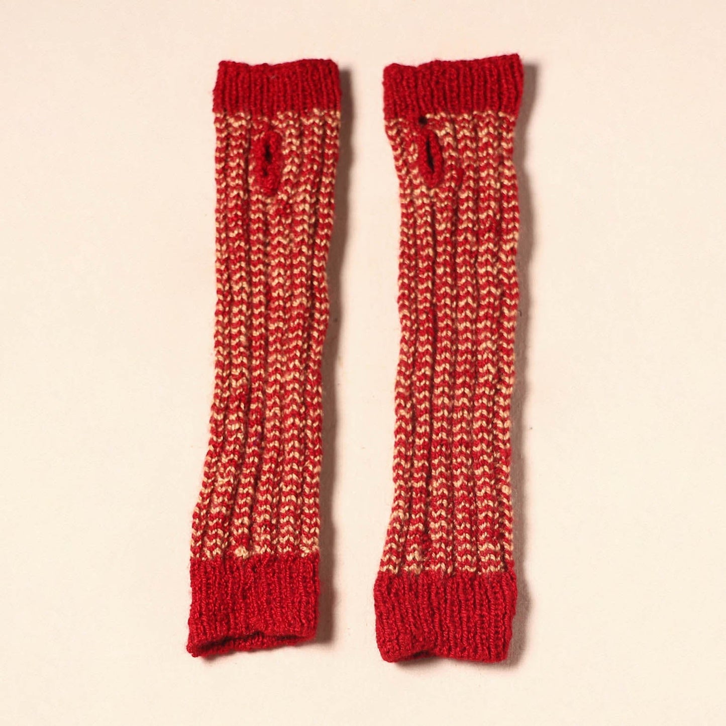 Red Kumaun Hand Knitted Woollen Hand Warmer