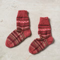  Red Kumaun Hand Knitted Woolen Socks - Kids