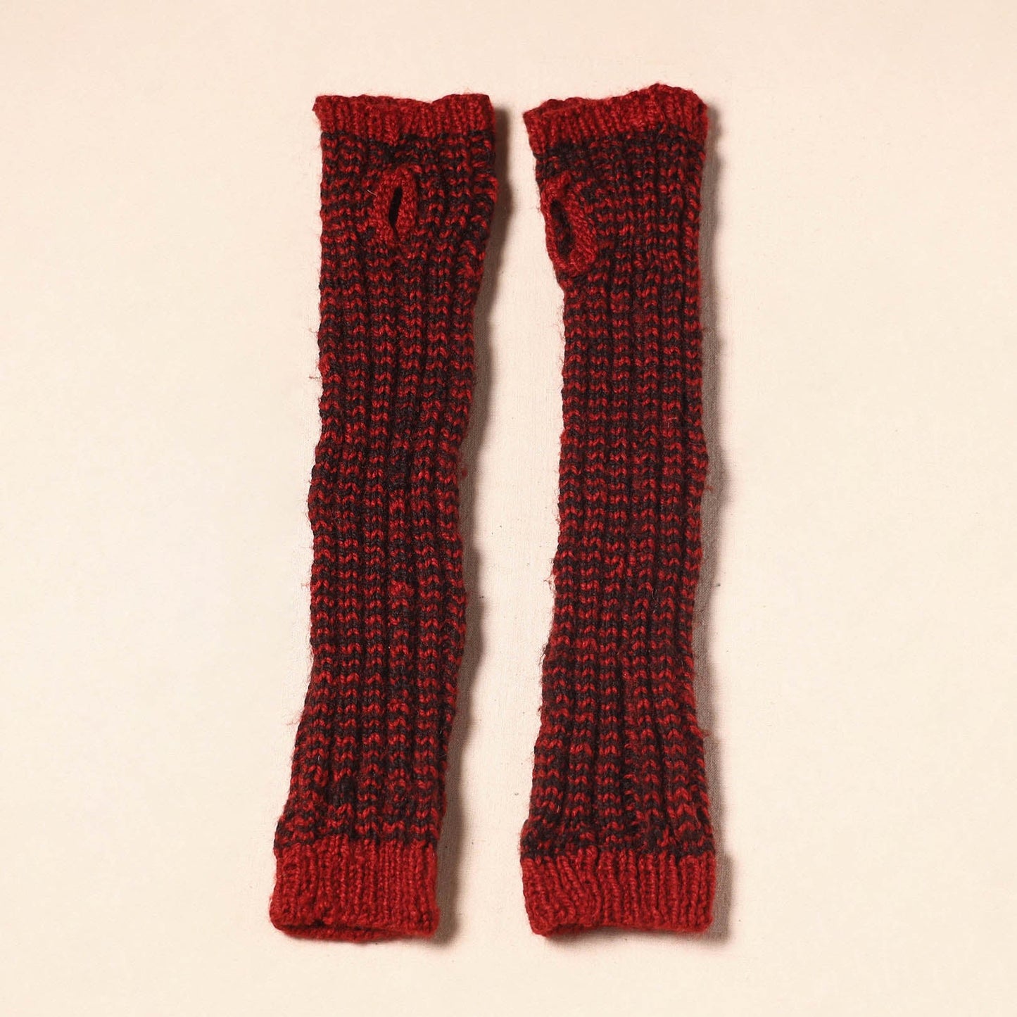 Red Kumaun Hand Knitted Woollen Hand Warmer