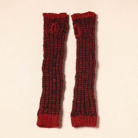 Red Kumaun Hand Knitted Woollen Hand Warmer