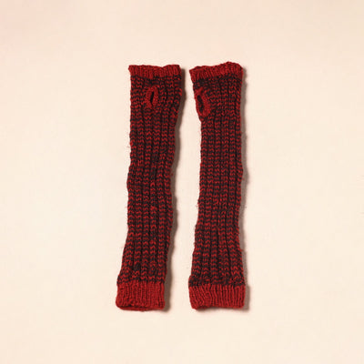 Red Kumaun Hand Knitted Woollen Hand Warmer