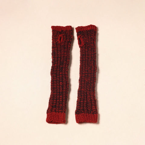 Red Kumaun Hand Knitted Woollen Hand Warmer
