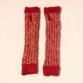 Red Kumaun Hand Knitted Woollen Hand Warmer