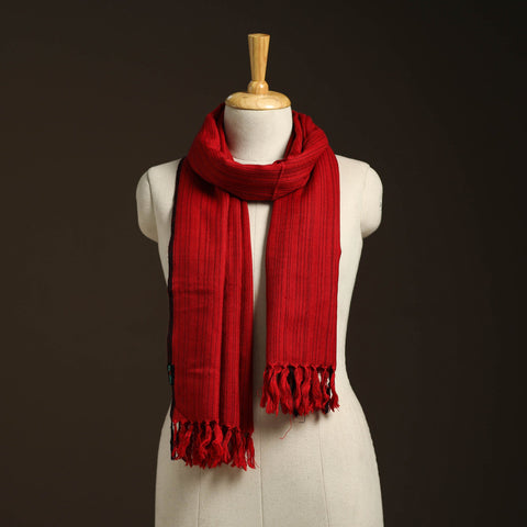 Red - kumaun handwoven merino wool stole 85 - handcrafted
