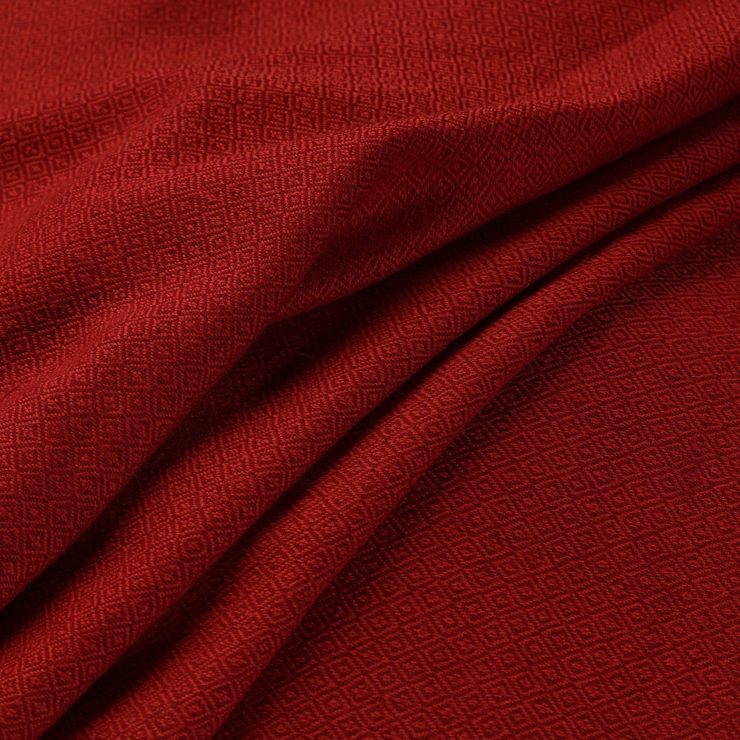 Red Kumaun Handwoven Merino Woollen Fabric