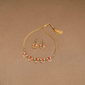 Kundan work choker necklace set 46 - handcrafted
