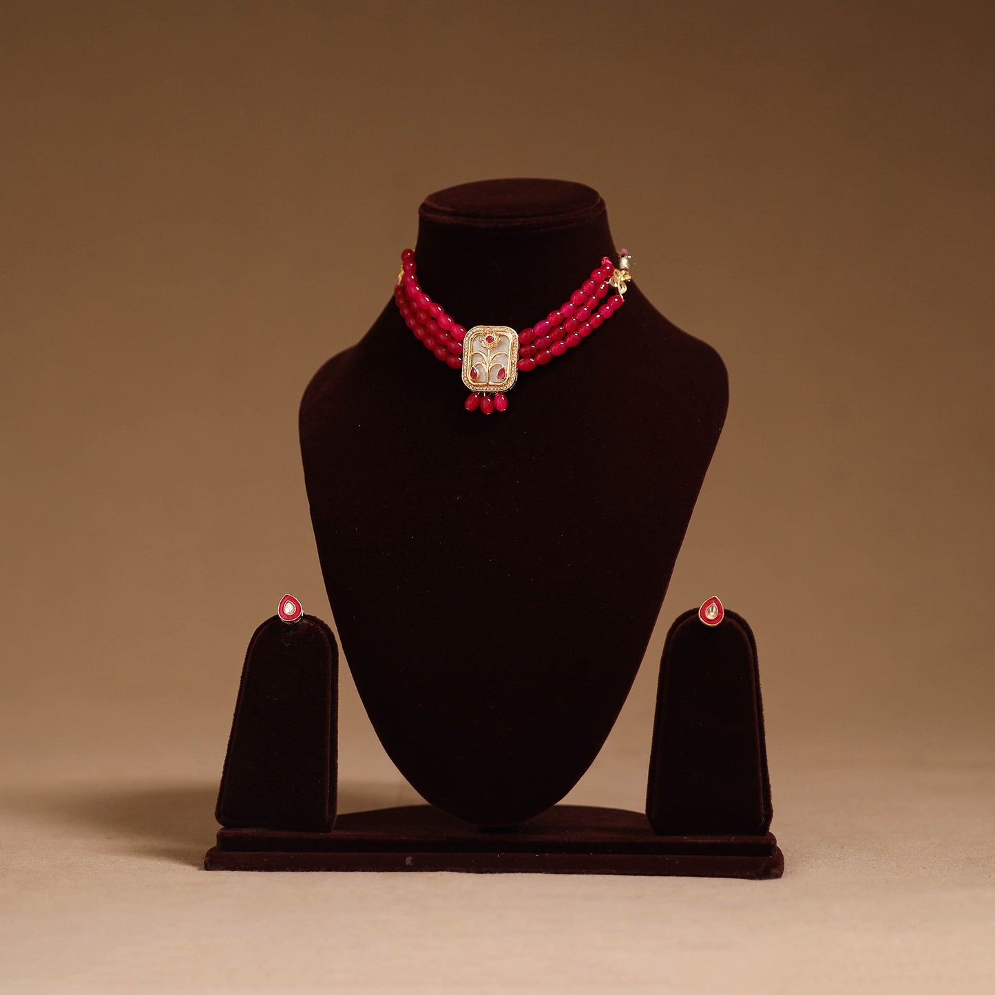 Kundan work choker necklace set 53 - handcrafted