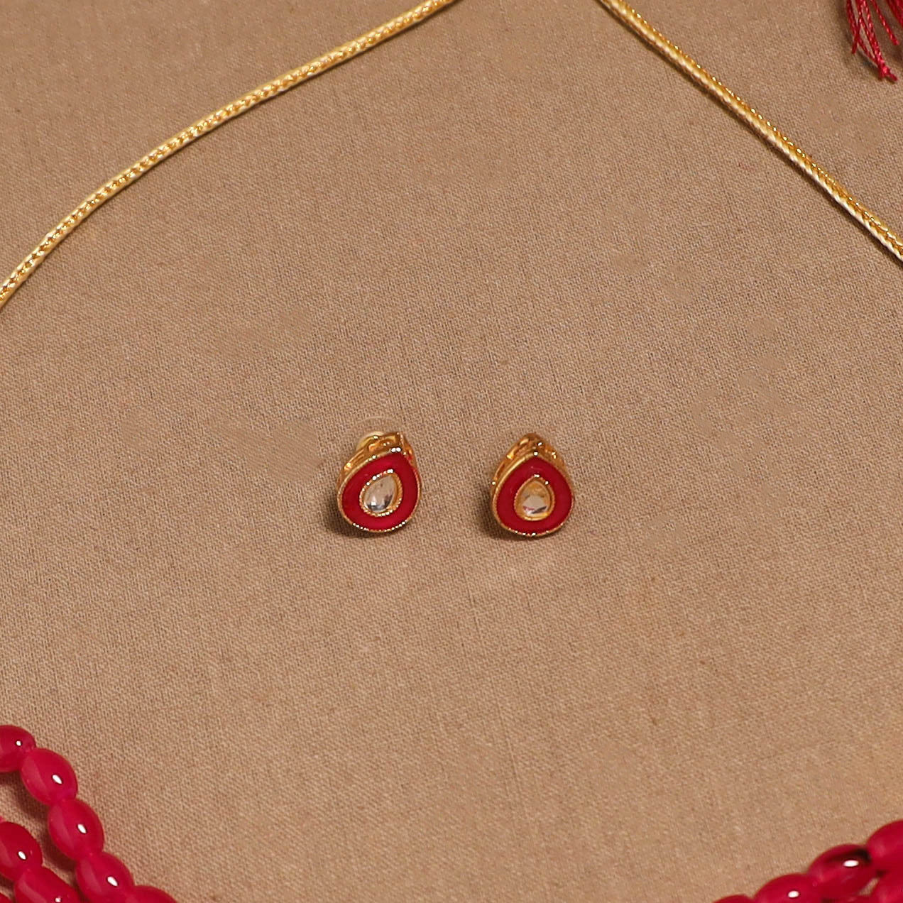 Kundan work choker necklace set 53 - handcrafted