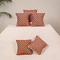 Red - kutch aari hand embroidery cushion cover (set of 5)