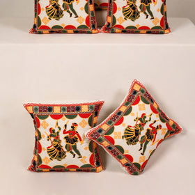 Red - kutch aari hand embroidery cushion cover (set of 5)