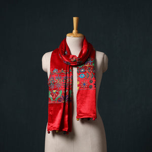 Kutch aari hand embroidery mashru silk stole 43