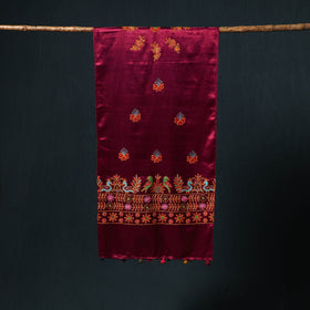Kutch aari hand embroidery mashru silk stole 48